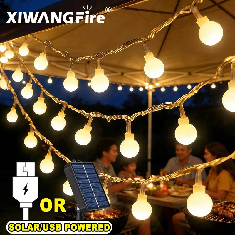 Outdoor Lighting Battery - Guirlandes lumineuses solaires/USB/batterie de 3 à