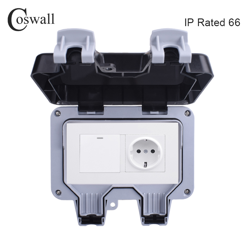 Outdoor Lighting Socket - Coswall-Prise de courant murale extérieure étanche