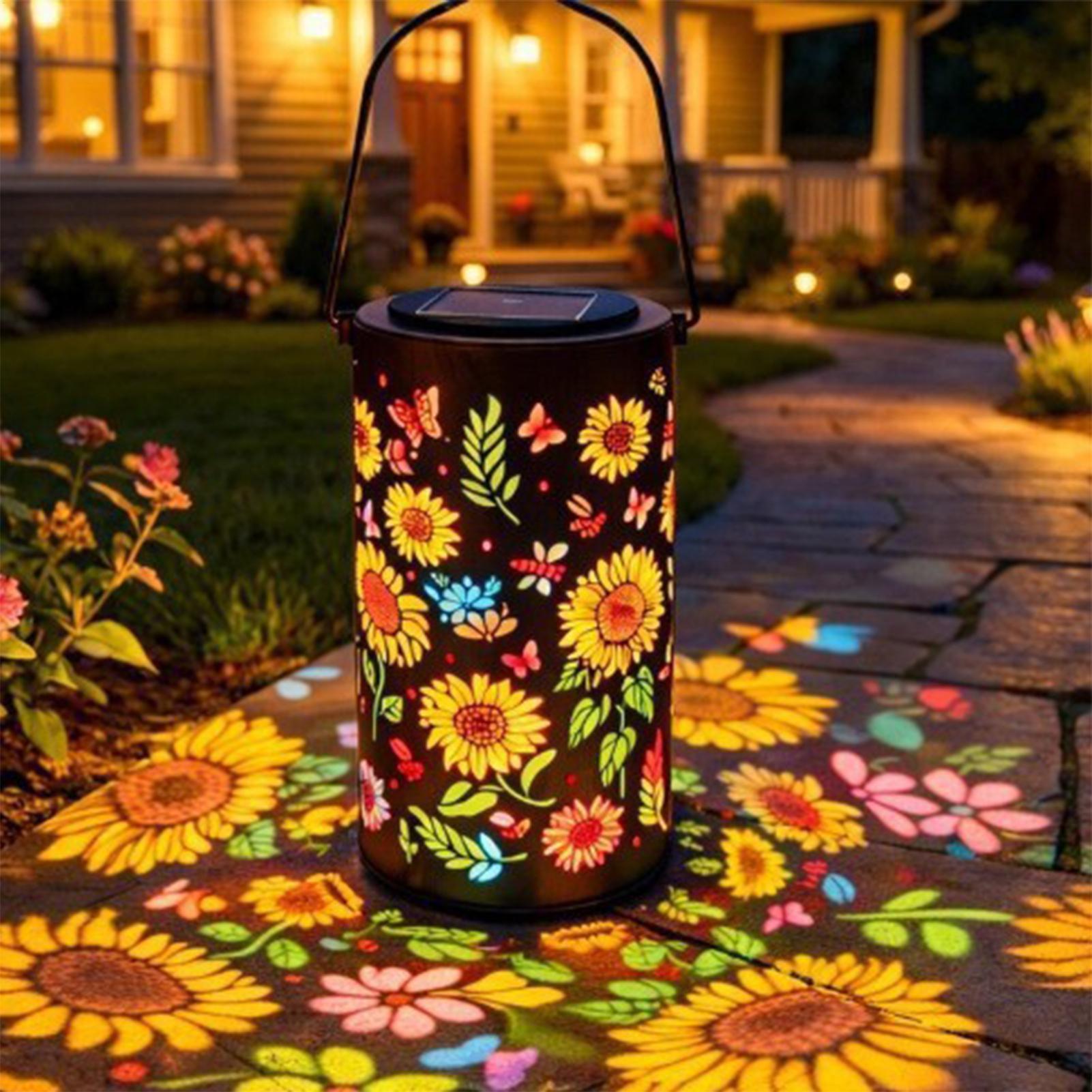 Outdoor Lighting Battery - Lanterne solaire en forme de tournesol,
