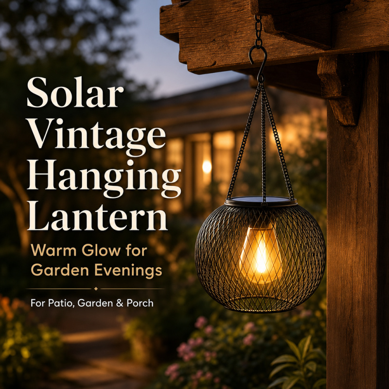 Solar Lantern Hanging - Lampe solaire LED suspendue pour l'extérieur,
