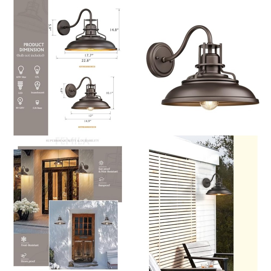 Wall Lighting Outdoor - Luminaire extérieur de style grange, luminaires