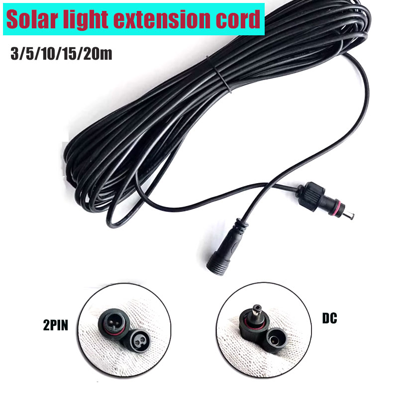 Outdoor Lighting Extension Cable - Fil d'extension de lumière solaire DC
