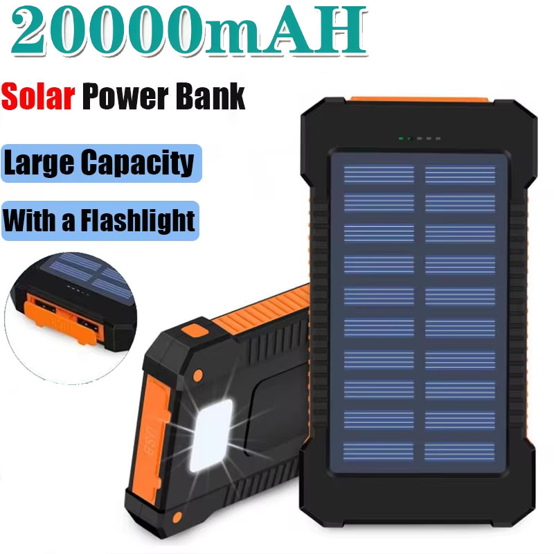 Outdoor Lighting Experts - Batterie externe solaire 20000mAh, grande capacité,