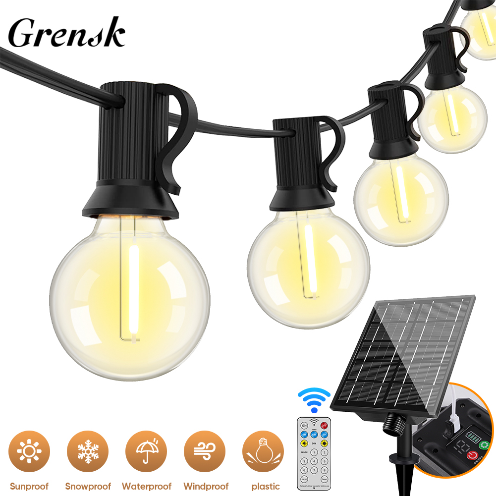 Outdoor Lighting Socket - Guirlande solaire LED G40, 7.6M, 18M,