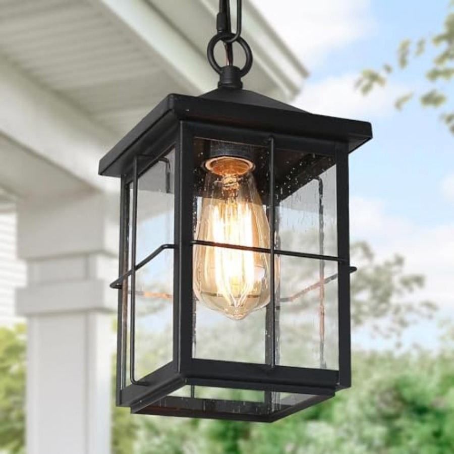 Lighting Fixture Outdoor - Luminaire suspendu d'extérieur, plafonnier noir style