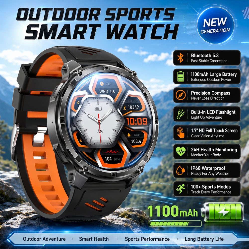 Outdoor Lighting Ip Rating - Montre connectée YAOCX AMOLED pour hommes,