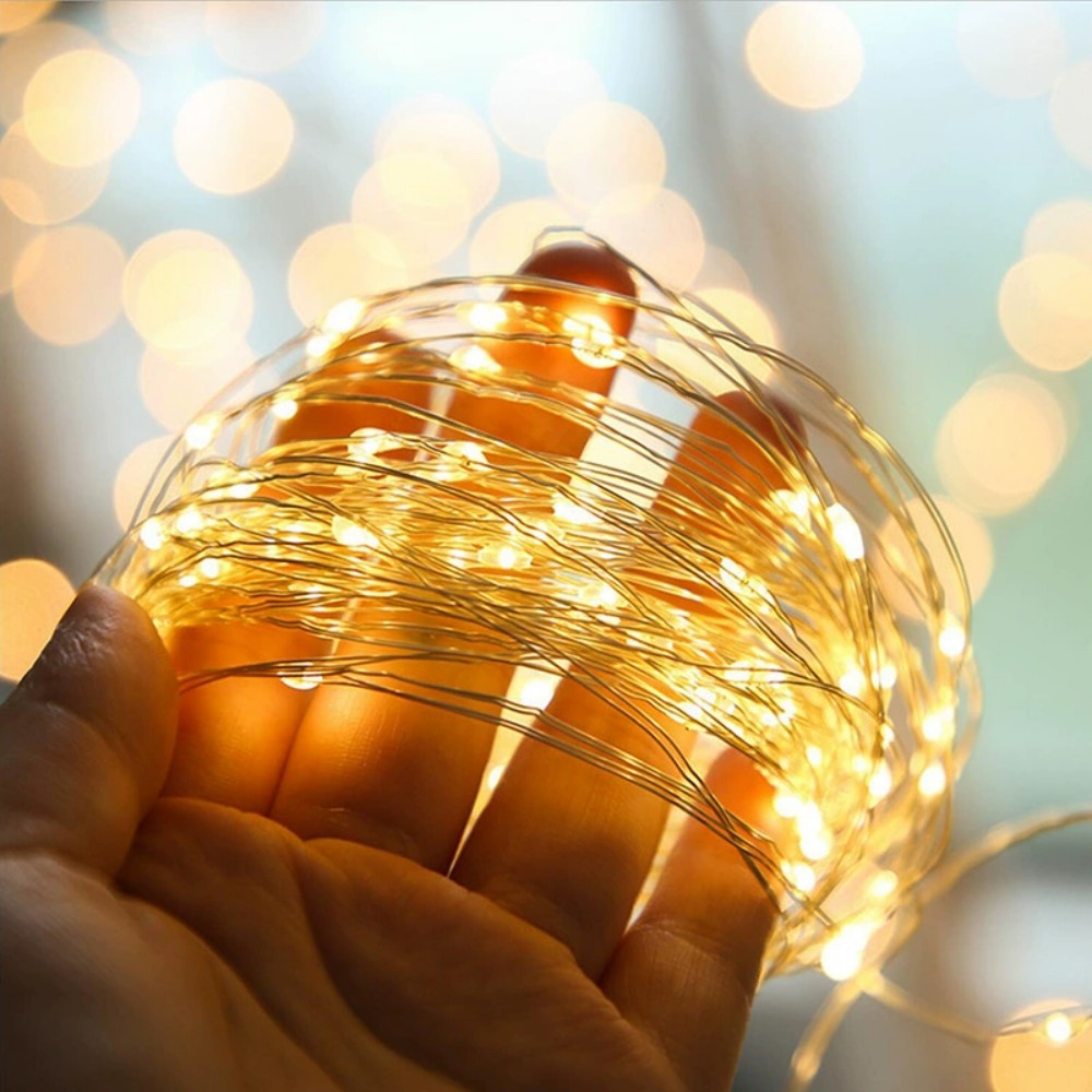 Outdoor Lighting No Wiring - Guirlande lumineuse solaire en fil de