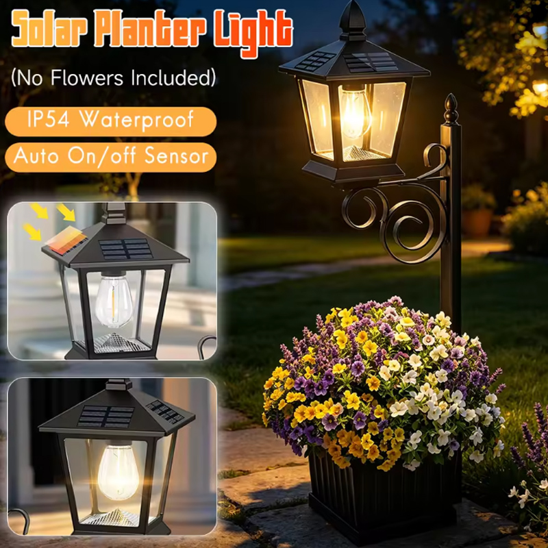 Outdoor Lighting Battery - Lampe solaire 2-en-1 pour jardin, éclairage