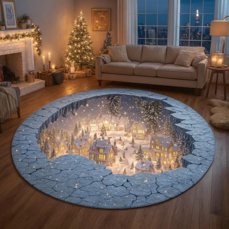 Outdoor Xmas Lighting Ideas - Tapis de Village de noël 3D,