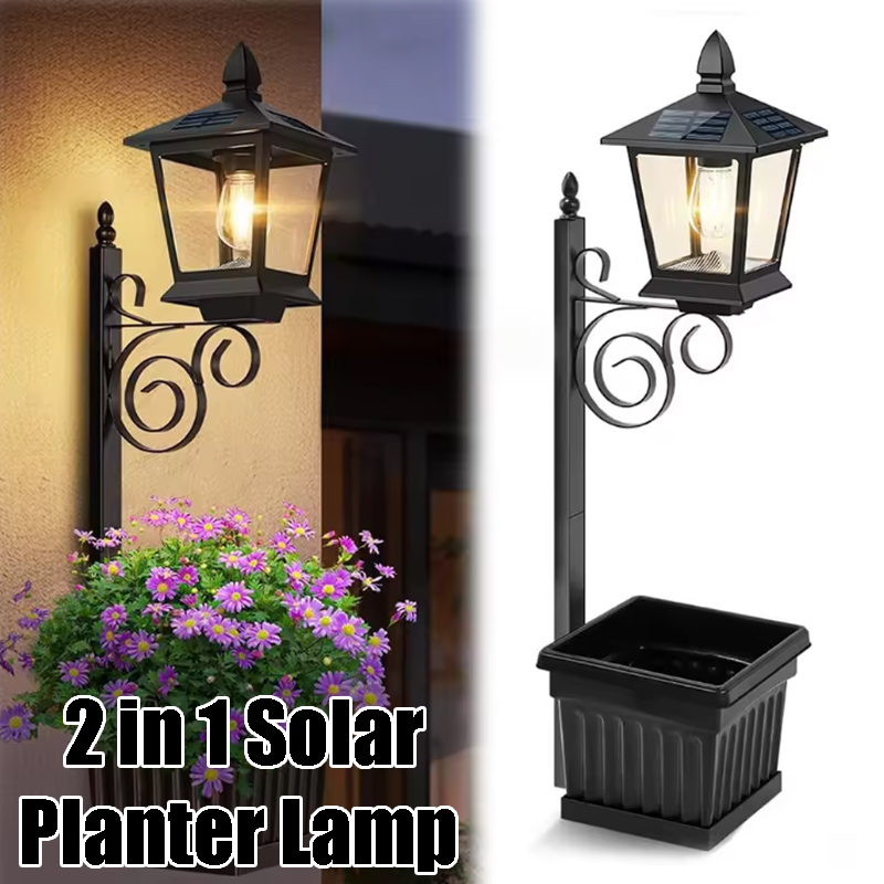 Outdoor Lighting Battery - Lampe solaire 2-en-1 pour pot de