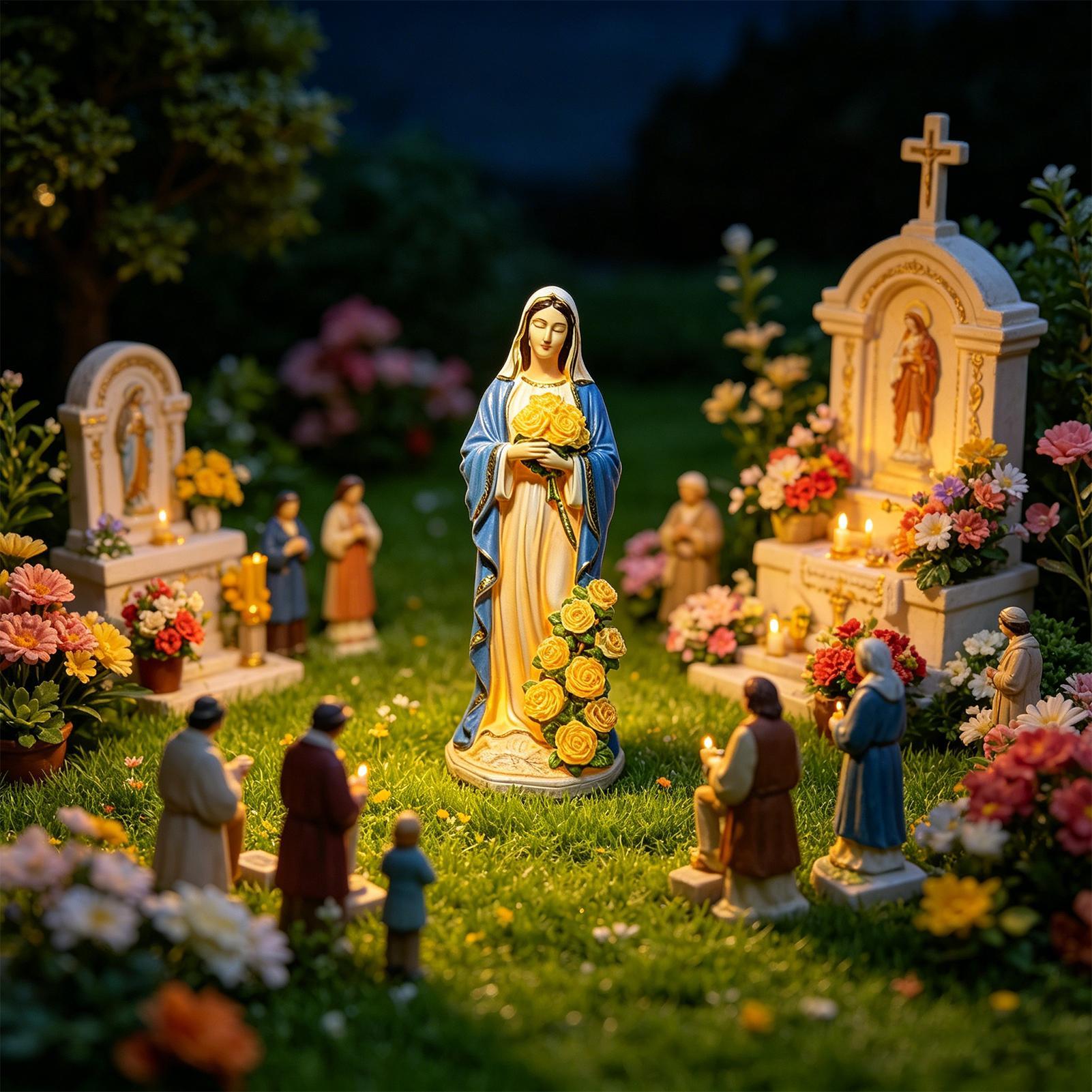 Outdoor Lighting For Backyard - Statue solaire de la Vierge Marie
