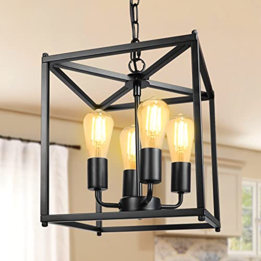 Lustre rustique noir à 4 lumiè - Solar Lantern Hanging avis et prix