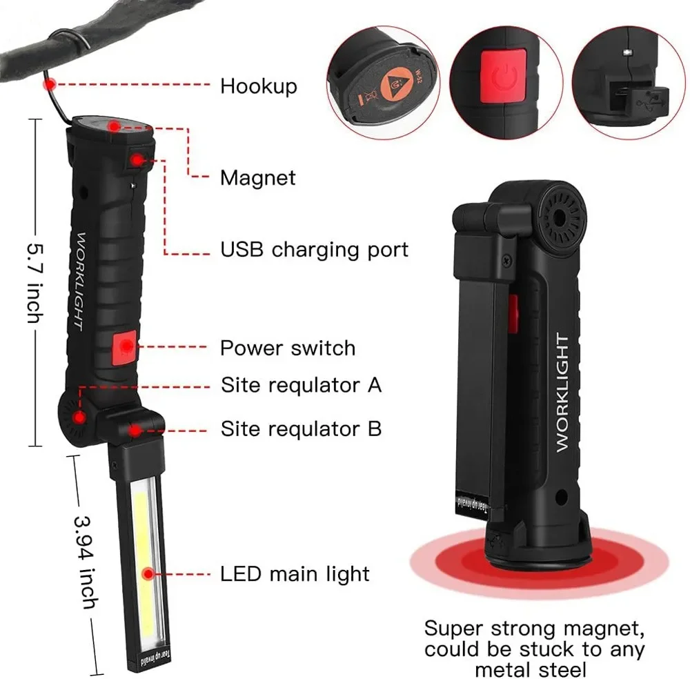Lampe de poche LED COB Portabl - Outdoor Lighting Rechargeable avis et prix