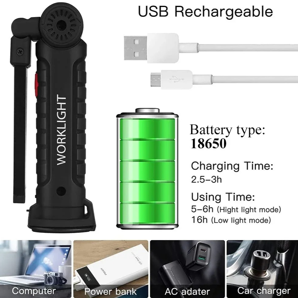 Lampe de poche LED COB Portabl - Outdoor Lighting Rechargeable avis et prix