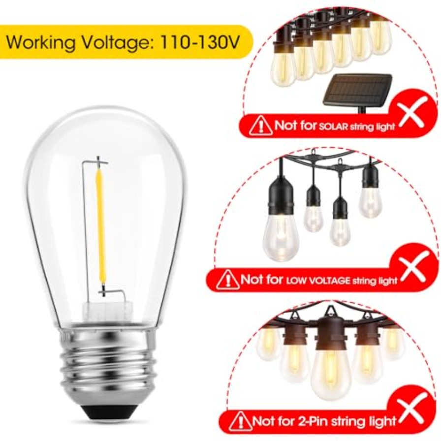 Lot de 36 ampoules LED S14 pou - Outdoor Lighting Battery avis et prix
