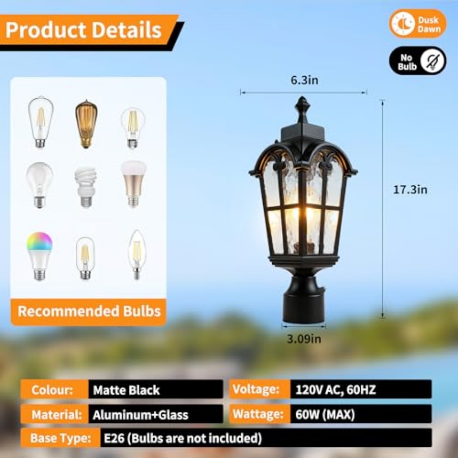 Lampes de poteau extérieures à - Outdoor Lighting Battery avis et prix