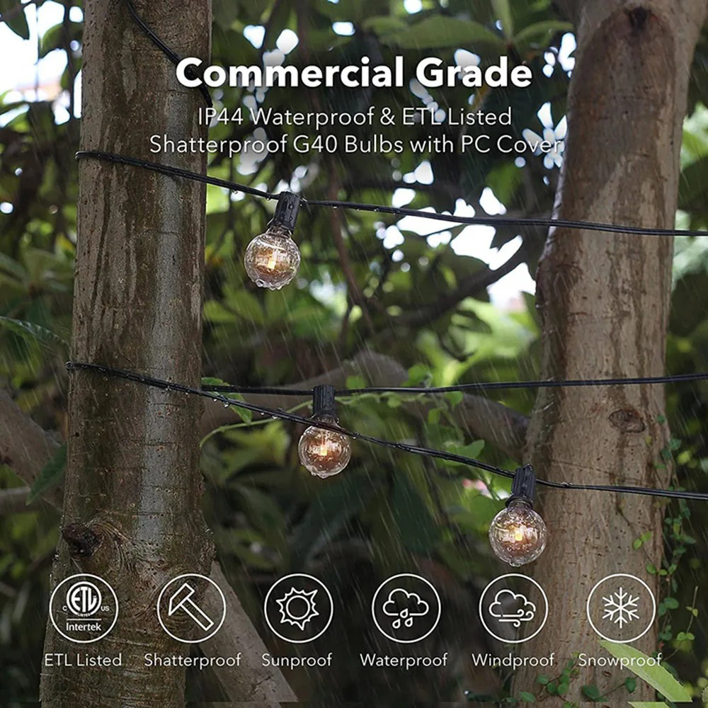 Guirlande lumineuse G40 de 8 m - Outdoor Lighting For Backyard avis et prix