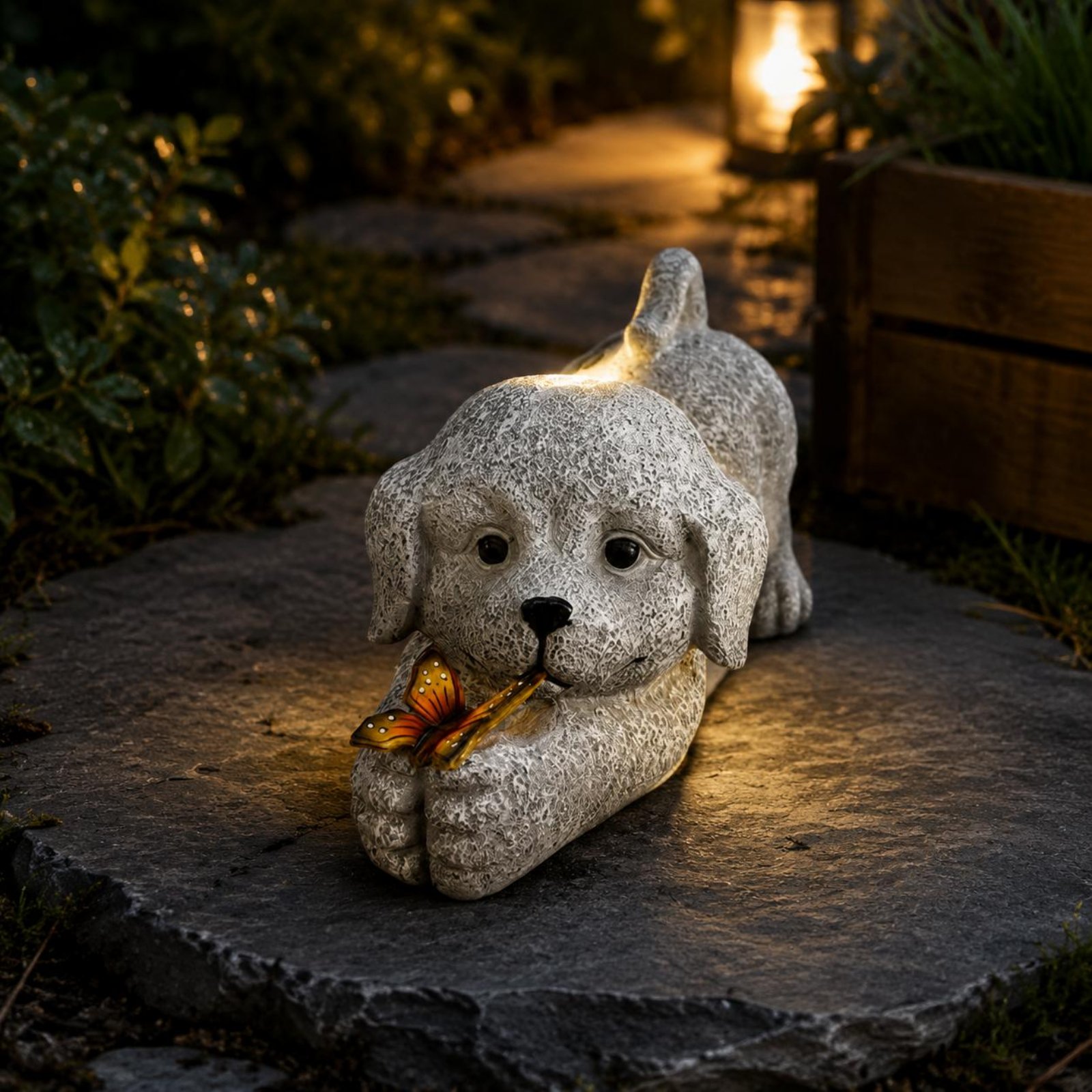 Statue de chien solaire en rés - Outdoor Lighting No Wiring avis et prix